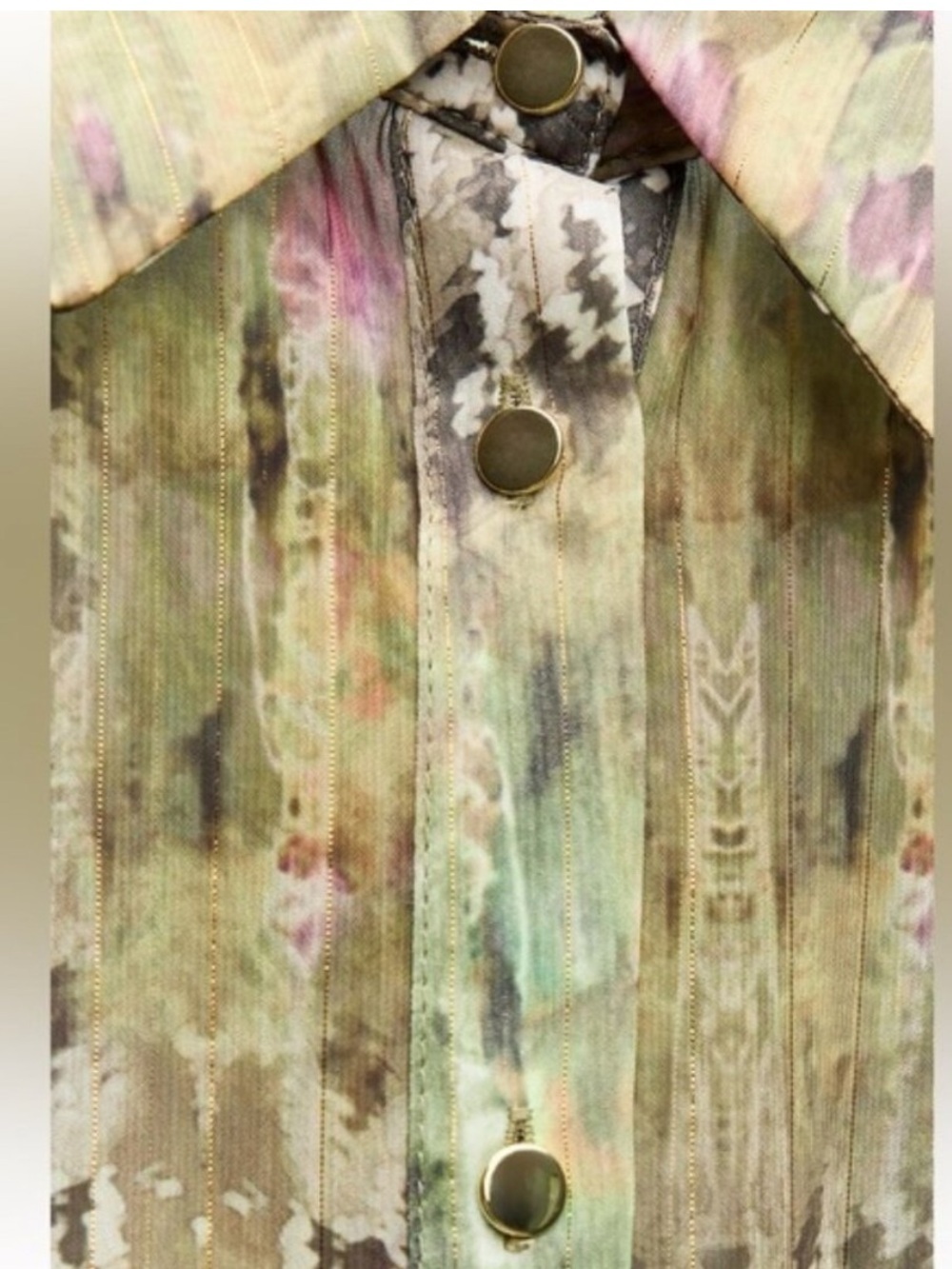 Zara Multicolor Printed Long Sleeve Maxi Shirt Dress Sz L NWT - Picture 3 of 6